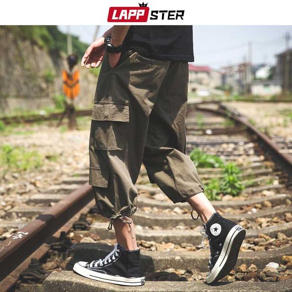 

мужчины японский streetwear шаровары hip hop 2019 комбинезоны мужские faskhions повседневные брюки черный sweatspants обрезанные 5xl, Black