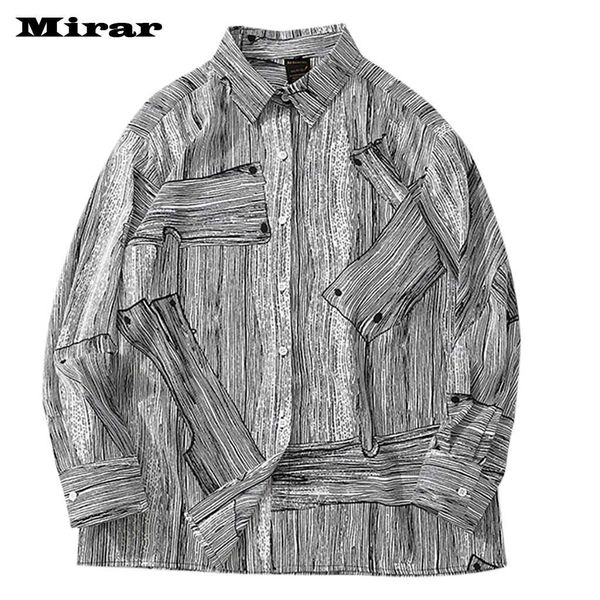 

mens autumn fashion shirts casual long sleeve printed casual blouse shirt, White;black