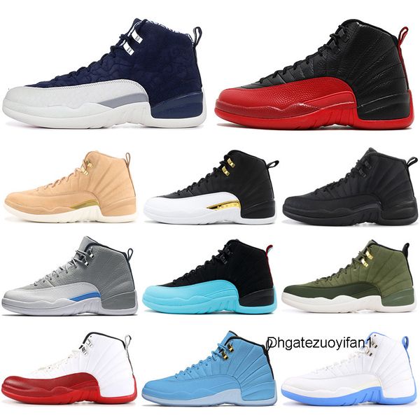 

original classic 12s basketball shoes size 7-13 vachetta tan wings winterized wntr 12 men athletic sports sneakers outdoors rree shipping