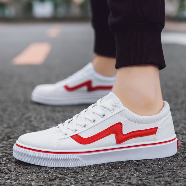 

men fashion skate sneakers ulzzang canvas casual shoes autumn rugged footwear low cut plimsolls summer board shoes, Black