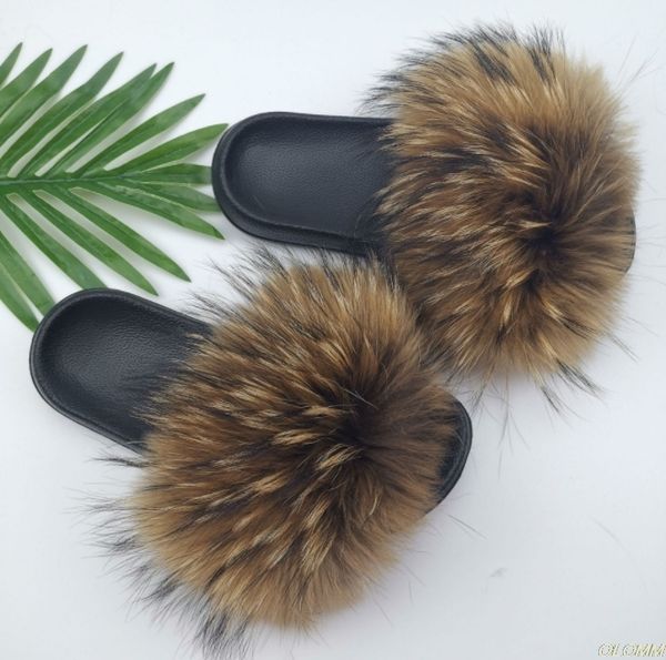 

2020 real fur slides wholesale furry sliders women ladies fur slippers hand mada amazing quality, Black