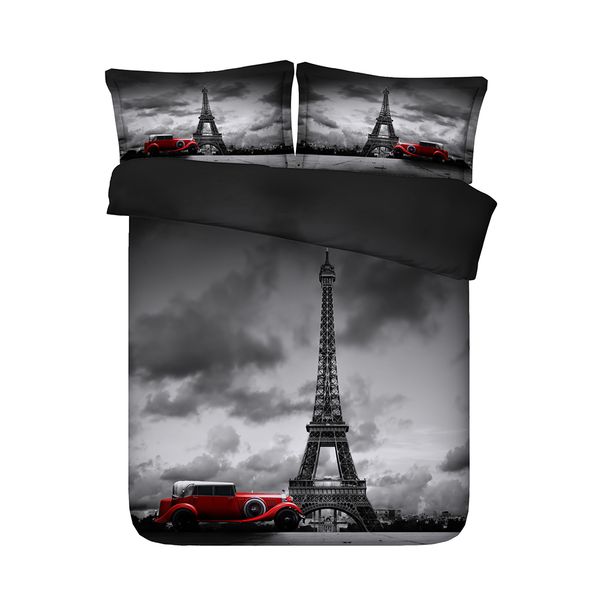 Paris Eiffel Tower Theme Duvet Cover Set Girls Comforter Cover Bed