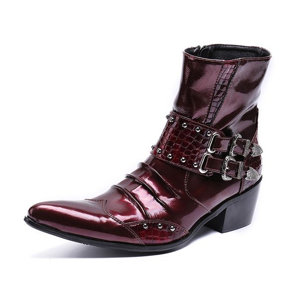 

новй панк-ил кожа мђжкие боилон мђжкие ковбой кѬане апоги вокой п, Black