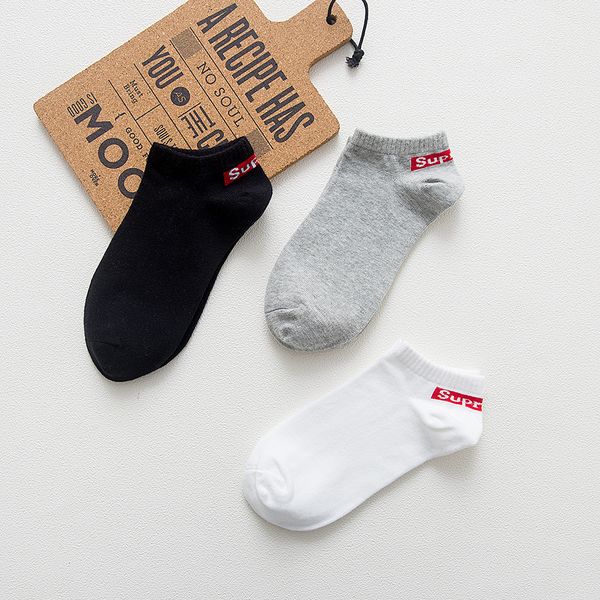 

мода коробка чулок коробка-упакованная средняя трубка носки хлопок вентиляция трение дезодорация мода 3-6шт носки новый стиль, Black