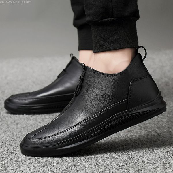 

зимняя обувь мужские сапоги плюшевые меха мужские сапоги на открытом воздухе fahsion подлинной кожа обувь мужская sapato мужчина для, Black