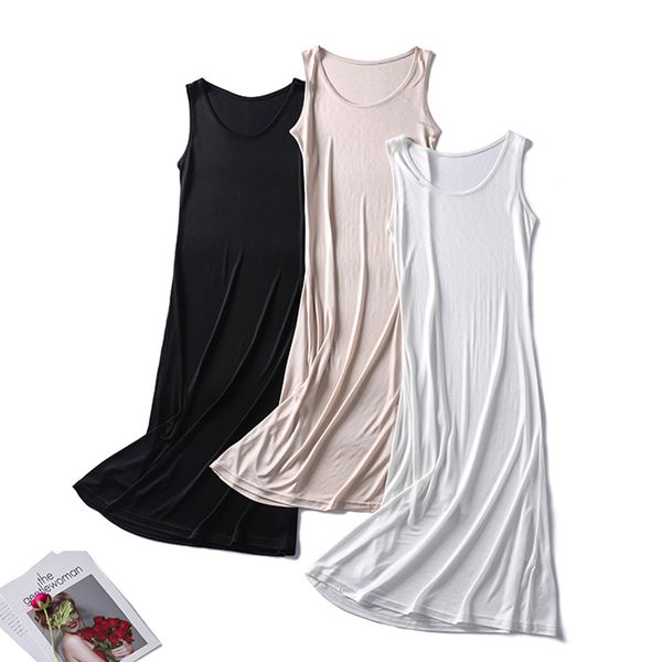 

natural silk sleepwear women nightgown plus size sleeveless sleeping dress pijamas ladies underdress long home wear loose, Black;red