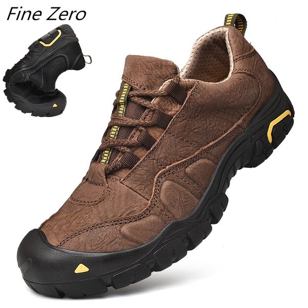 

men's tactical boots genuine leather men outdoor shoes breathable sneakers non-slip wear mountain hiking shoes men hunting boots