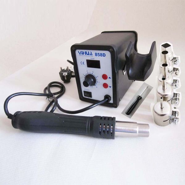 

yihua 220v 650w 858d air rework station with led display for smd components pcb weldings cable connectors