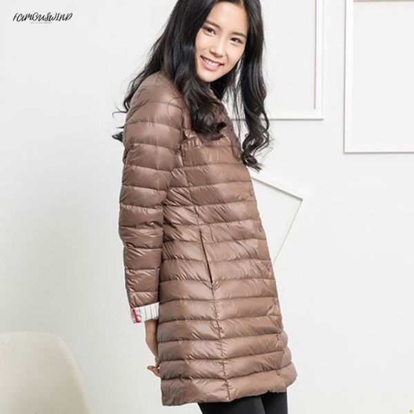 

thin the women jacket winter coat for women long coat outerwear chaquetas park stand collar femme women coat, Black