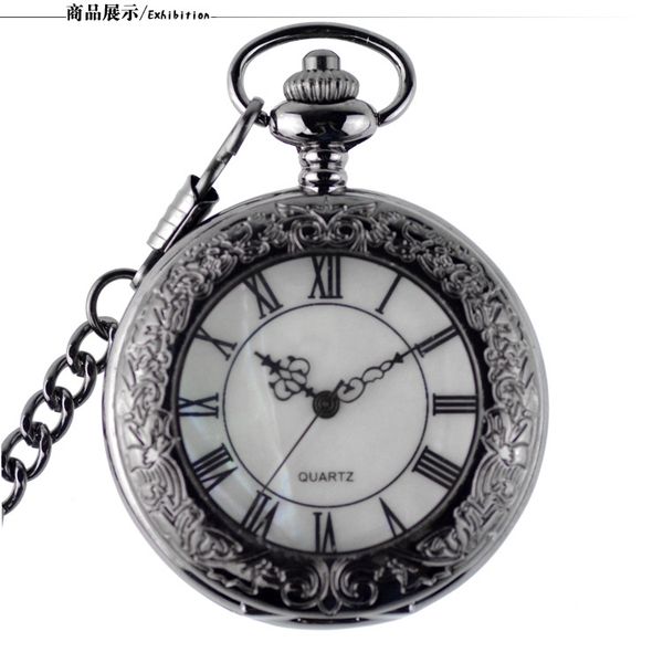 

classic quartz pocket watch bronze antique necklace pendant chain women men watches birthday reloj, Slivery;golden