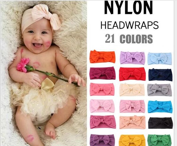 

15pc/lot newborn kids super soft nylon headbands,knotted hair bow turban headband,children girls head wrap hair accessories, Slivery;white