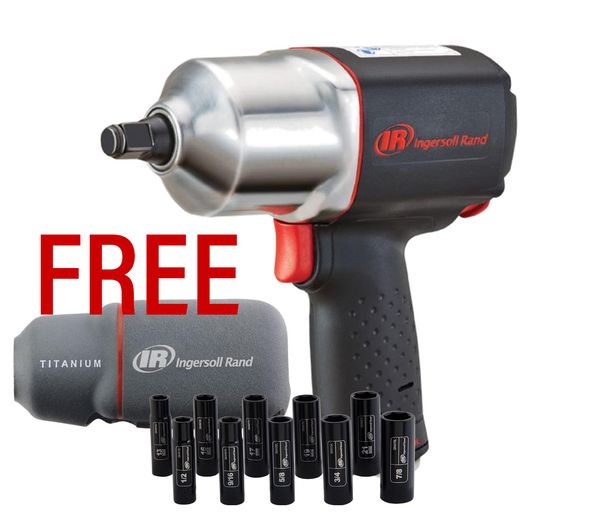 

New inger oll rand 2135qxpa 1 2 quot quiet impact wrench w boot and 10pc ocket et