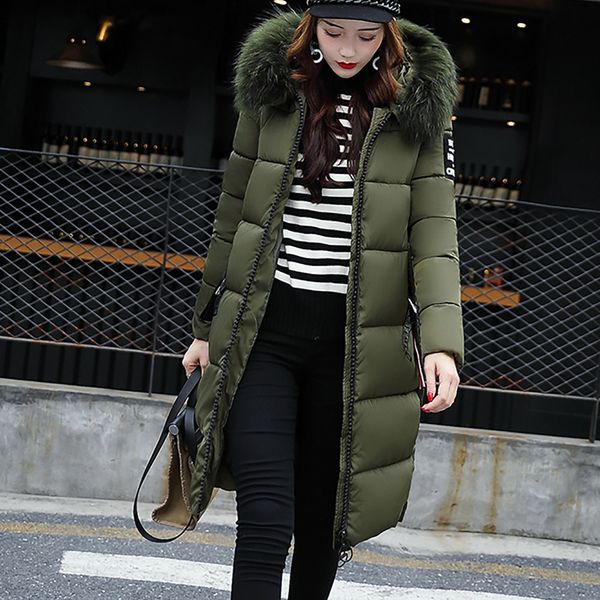

winter female jacket solid casual thicker winter slim down lammy jacket coat overcoat ropa mujer, Black