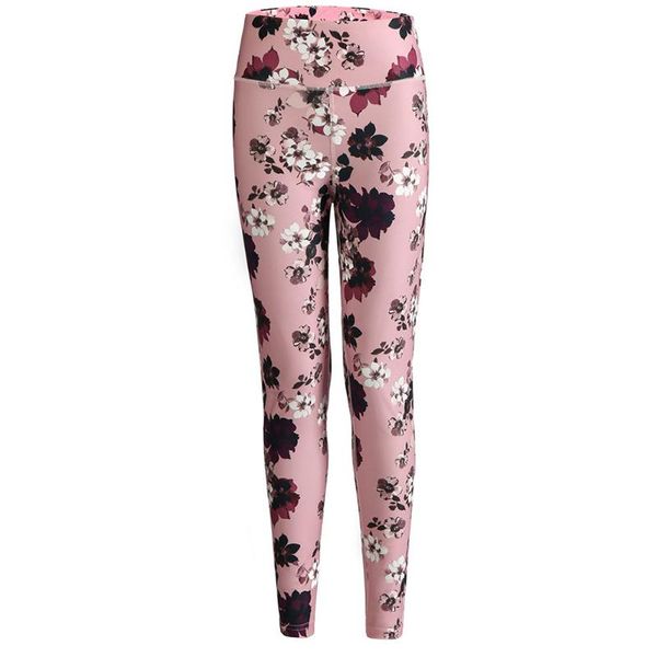 

women fitness nylon push up workout full length flower printing leggings sports gyms elastic yoga pants high waist tummy control, White;red