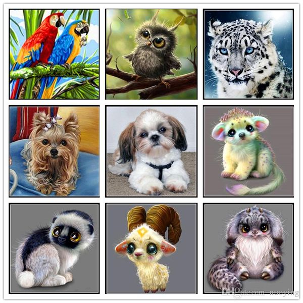 

full round drill 5d diy diamond painting "cartoon cute animal " diamond embroidery cross stitch mosaic dog owl kids gift crafts