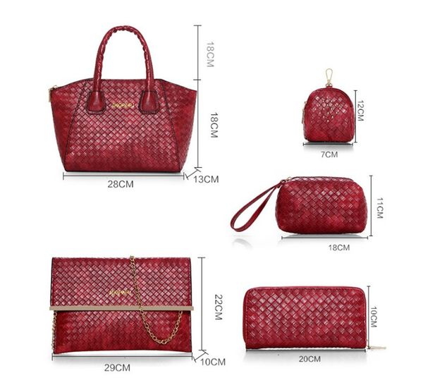 

six piece fashionable braided handbag fashionable mother bag one shoulder slant bag ph-cfy20052552