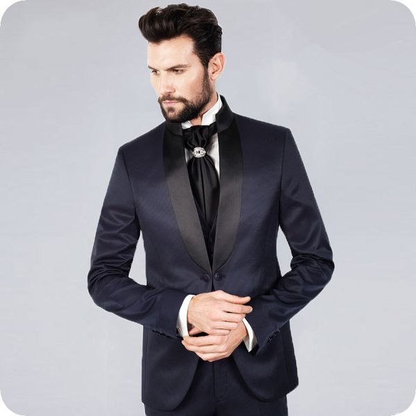 

italian blue groom wedding tuxedo men suits designs black shawl lapel groomsmen jacket pants 2piece man blazers formal ternos costume homme, Black;gray