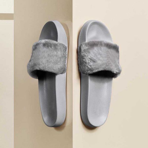 

2019 leadcat fenty rihanna shoes for women slippers indoor sandals girls fashion scuffs pink black grey fur slides star swith women's s