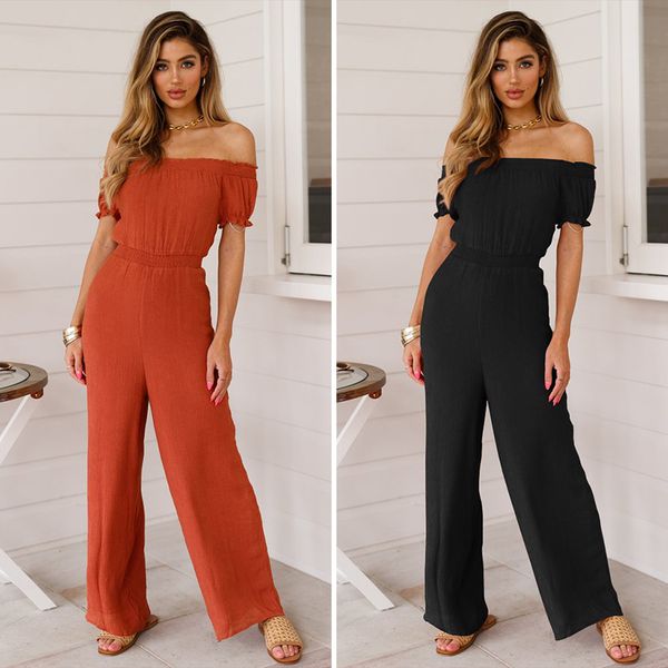 

2019 женщин рябить элегантный комбинезон сексуальный комбинезон с плеча комбинезон повседневная без бретелек широкие брюки комбинезон, Black;white