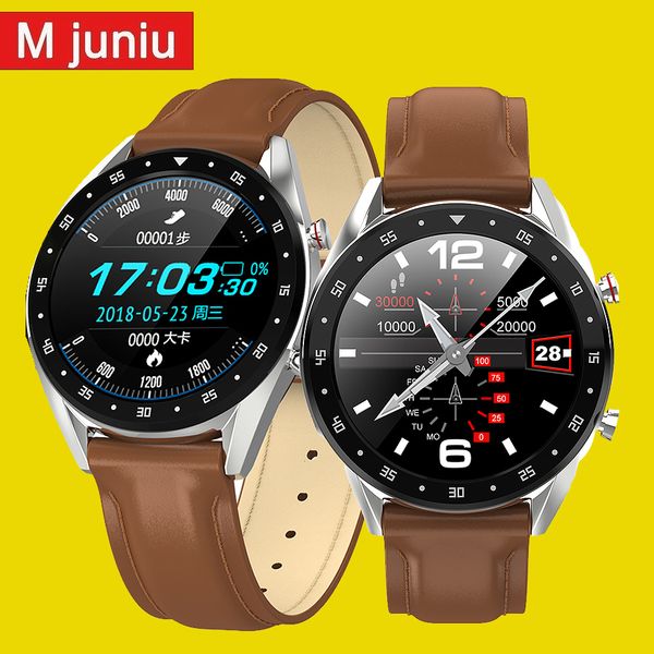 

l7 l8 bluetooth smart watch men ecg+ppg hrv heart rate blood pressure monitor ip68 waterproof smart bracelet android ios, Slivery;brown