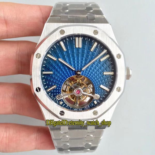 

r8 version royal series 26522ti 26522 real tourbillon cal.2924 hand-winding mechanical mens watch sapphire steel strap designer watches, Slivery;brown