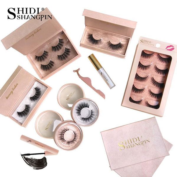 

shidishangping 3d mink lashes kit handmade mink eyelashes eyelash glue mascara tweezers makeup eyelash extension tools set