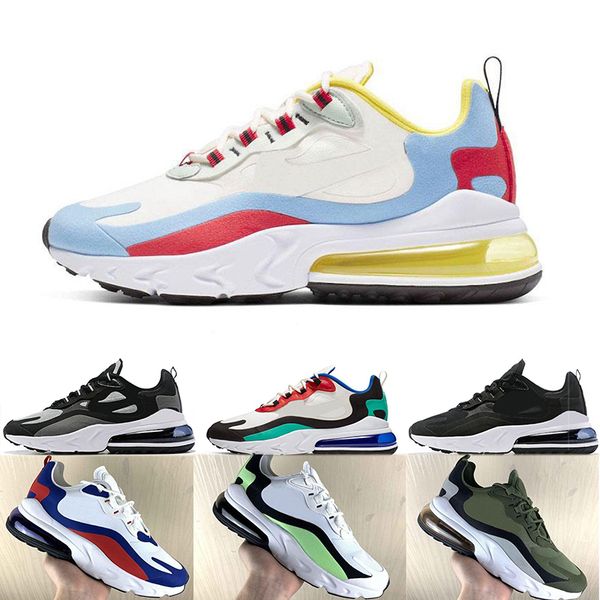 

2019s arrival react running shoes fashion men women bauhaus optical triple blue red breathable mens trainers designer shoes