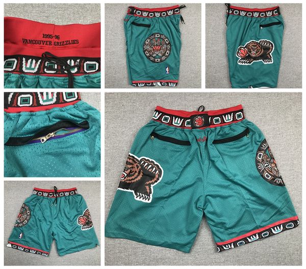 

Мужские Мемфис Гризли Джерси 12 Морант 10 Нагрудник Ривз Винтаж Просто Дон Дышащие Карманные Брюки Спортивные Брюки Классические Баскетбольные Шорты
