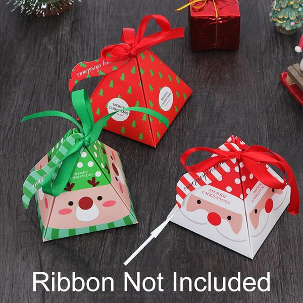 

10pcs christmas tree santa deer bowknot candy storage box xmas gift holder case christmas decorations for home