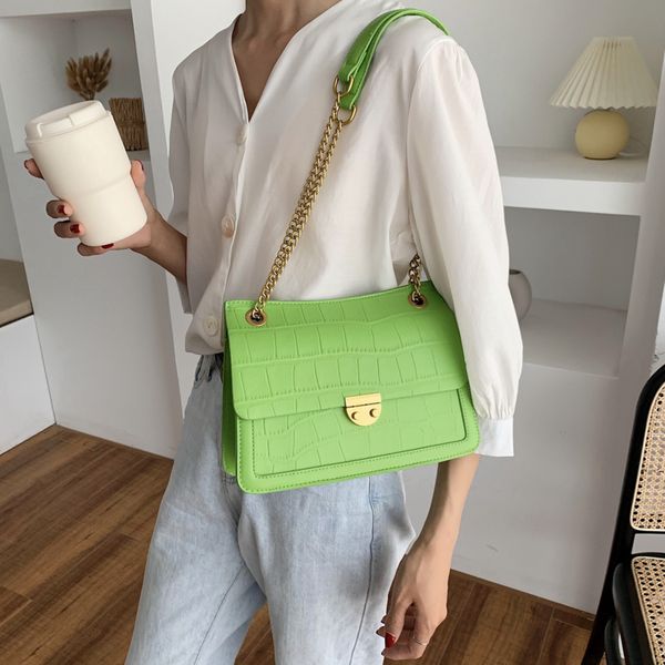 

лето плечо сумки для женщин 2020 новый хорошее качество кожа pu крокодил pattern сумка женская chains сумочка кошелек
