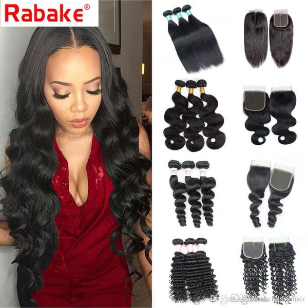 2019 Grade 8a Unprocessed Virgin Hair Bundles With Lace Closure