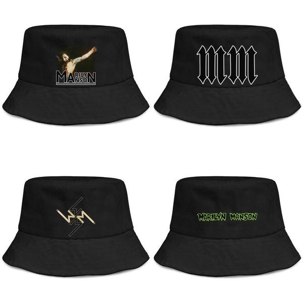 

marilyn manson logo gold black for men and women buckethat custom blank bucket baseballcap green holy wood concise star white, Blue;gray