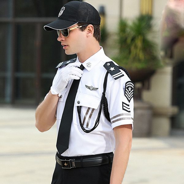 

spring long / short sleeve clothing security property real estate concierge work clothes security uniform shirt + pants + accessories suits, Gray
