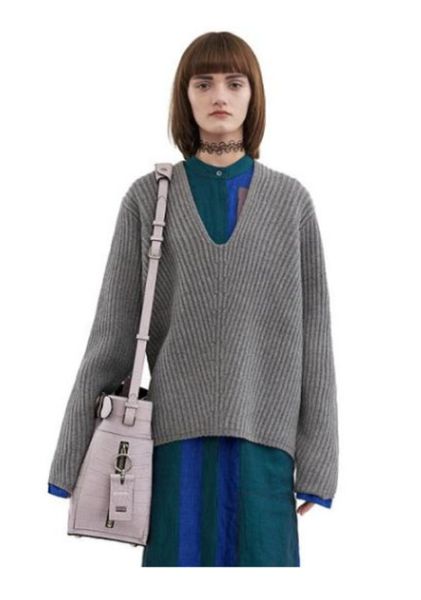 

new acne knitted sweater women lady's girls casual jumper sweatshirt sweaters streetwear pullovers outdoor rib ac, White;black