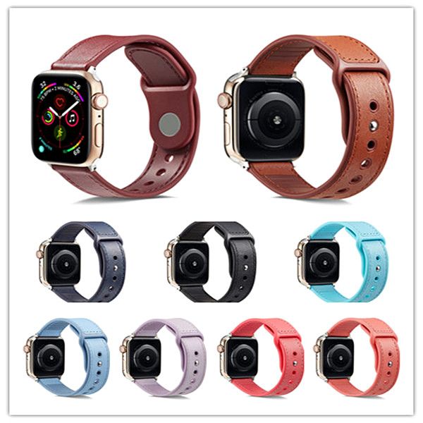

New arrival genuine leather tpu mart watch band trap for apple watch 4 3 2 1 band 38mm 40mm 42mm 44mm iwatch acce orie