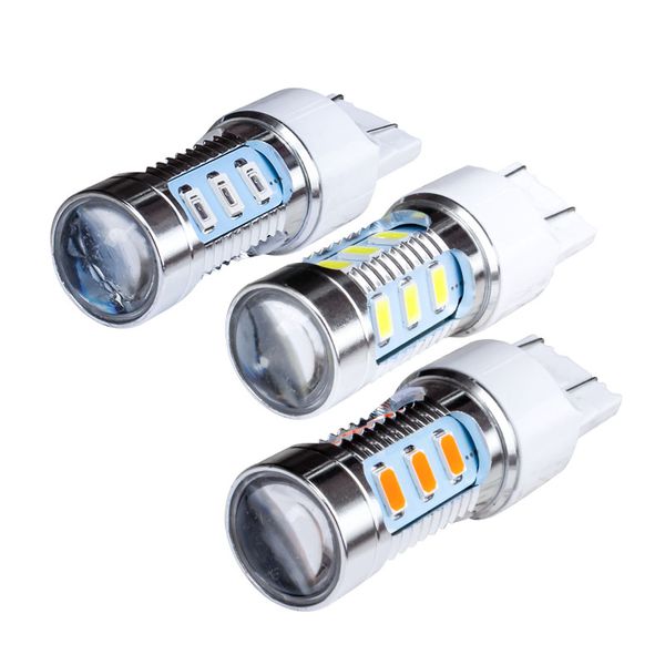 

4pcs t20 7443 w21/5w 15 smd 5630 high power led lamp yellow amber turn signal red tail light bulb white reverse lights 12v