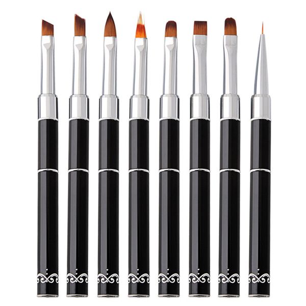

double-ended nail art liner brush pen painting nylon multifunction draw manicure tool v9-drop, Yellow