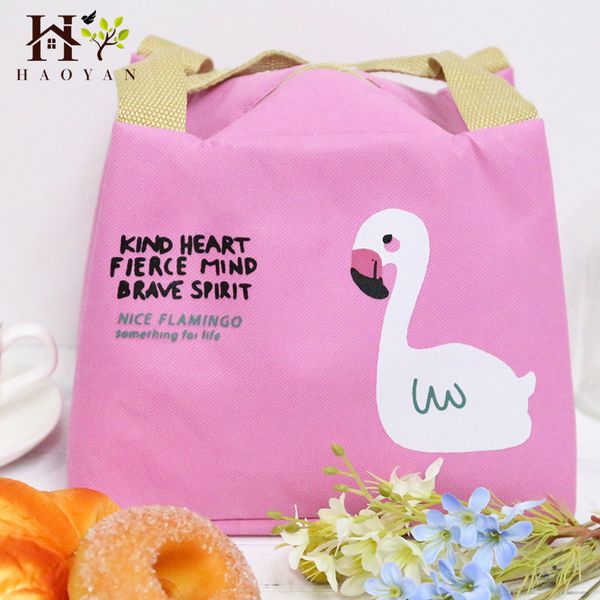

haoyan cartoon portable insulation lunch box tote picnic storage bag aluminum foil thicken lunch bag, Blue;pink