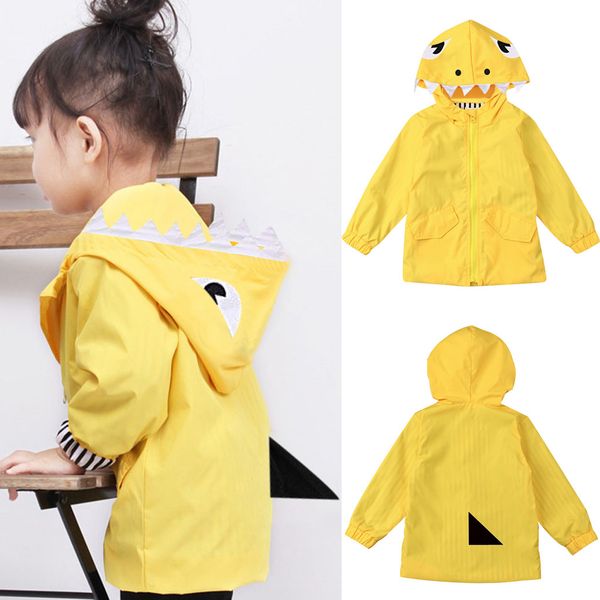 

long trench coat small dinosaur coat jackets raincoat toddler raincoat kids baby boy girl cartoon dinosaur zipper clothes, Blue;gray
