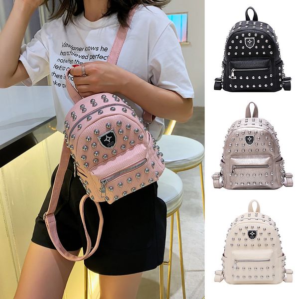 

kkmhan brand fashion women's rivet wild wild backpack new cool leisure travel backpack dropshipping rucksack mochilas bolsos