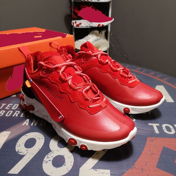 

2019 новый UNDERCOVER X React Element 55 87 белый черный красный epic кроссовки мужчины и женщины кроссовки кожа дизайнер кроссовки