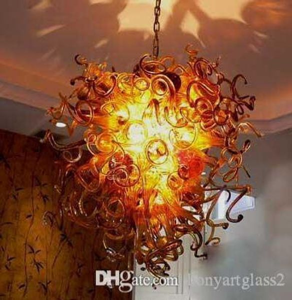 

modern gold color hand blown glass chandelier lighting customized size art design murano glass