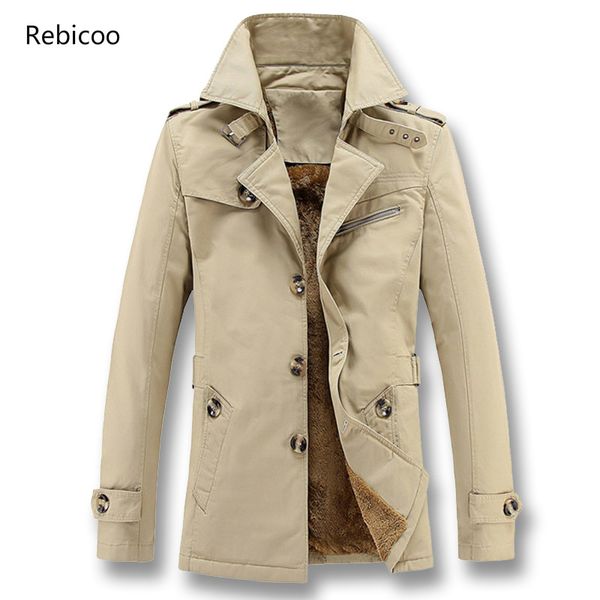 

2018 men winter fleece thick jackets and coats overcoats male casual fashion slim fitted large size jackets hombre men, Black;brown