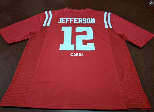 

men red #12 van jefferson ole miss rebels alumni college jersey s-4xlor custom any name or number jersey, Black;red
