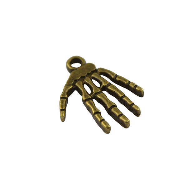 

50pcs jewelry diy bronze halloween hand skeleton shaped charms pendants, Silver