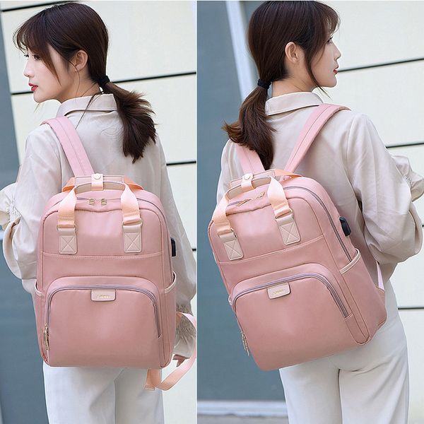 

waterproof anti theft lapwomen backpack 13 14 15.6 inch usb girl backpack female pink multifunctional bagpack bag large 2019