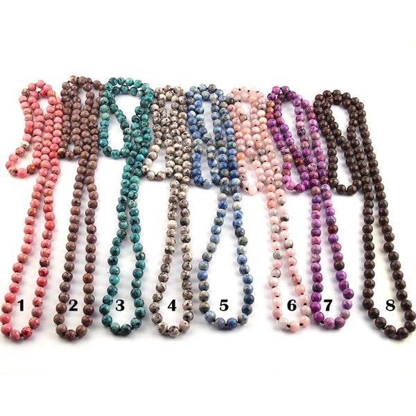 

fashion semi precious stones beads statement necklace, Silver