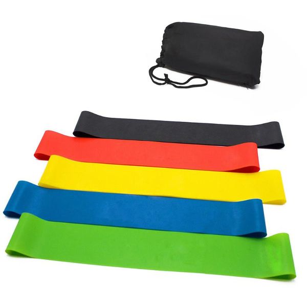 

5 colors yoga resistance bands latex belt loop elastic bands indoor outdoor fitness pilates sport training workout