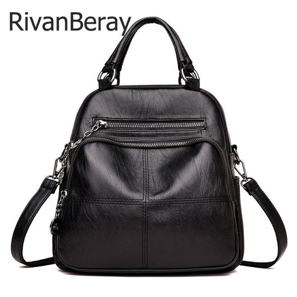 

multifunction vintage women backpacks soft leather back pack female shoulder bags travel backpack ladies mochilas