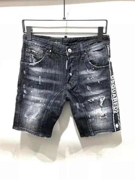 

2019 fa hion tyle ummer men 039 denim hort biker jean embroidery d2 pant hole jean button men pant d21